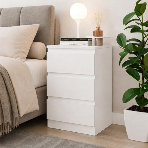 Elegante comodino bianco con - , 3